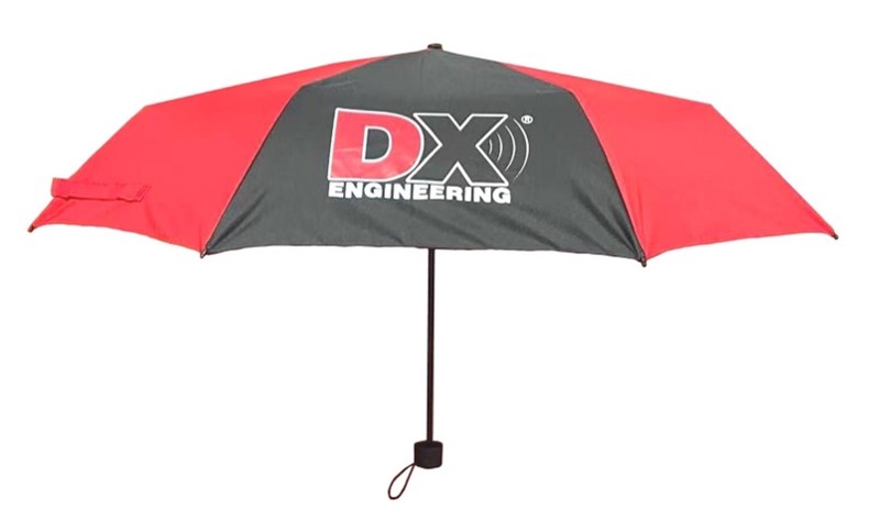 DX Engineering red and black umbrella