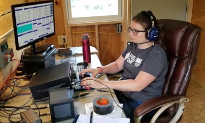 Amateur Radio enthusiast at a station
