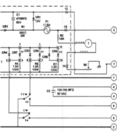 Partial schematic of the Hy-Gain Tailtwister T2Z control box