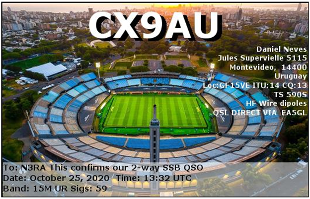 Uruguay QSL Card