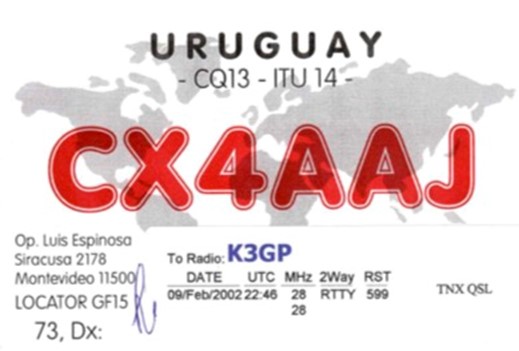 Uruguay QSL Card