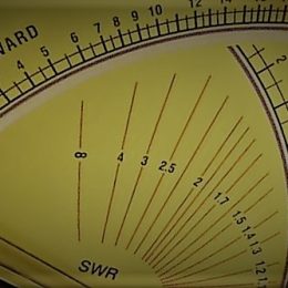 close up of a swr rf gauge meter