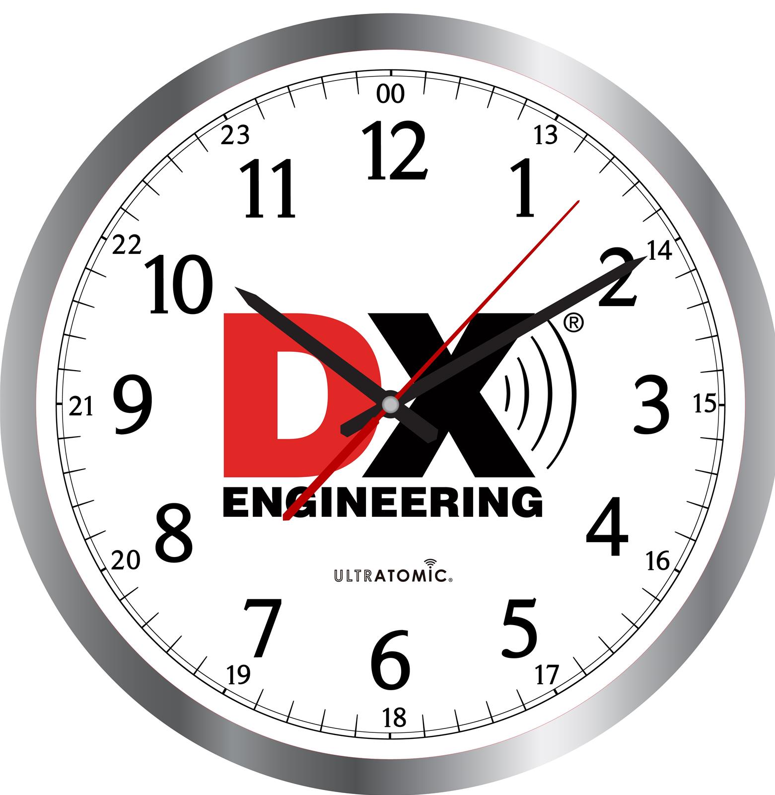 New Product Spotlight DX Engineering Logo UltrAtomic® Wall Clock