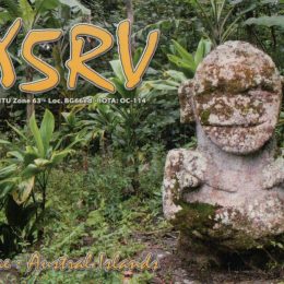 TX5RV Ham Radio QSL Card Austral Islands