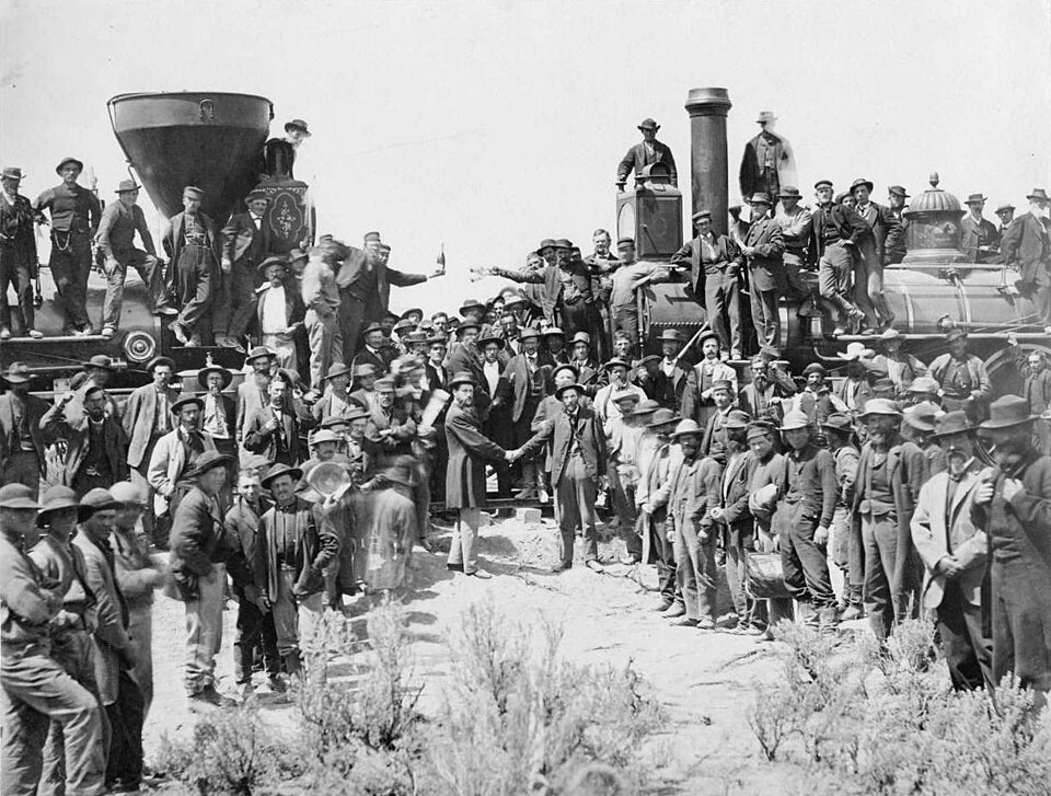 Union Meets the Pacific Railroad at Promontory Point Utah