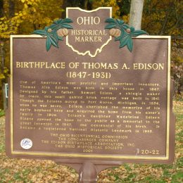 Ohio Historical Marker of Thomas Edison Birthplace