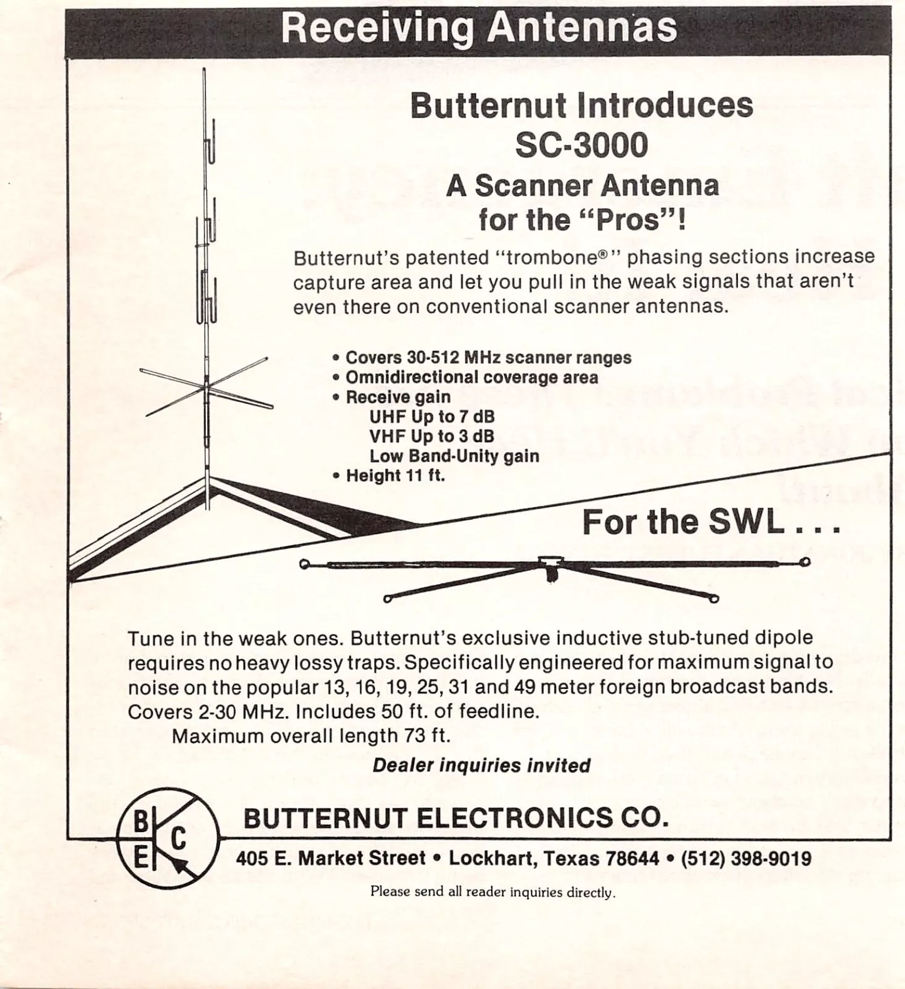 Butternut print ad for ham radio antennas