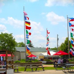 International flags flying at Hamvention