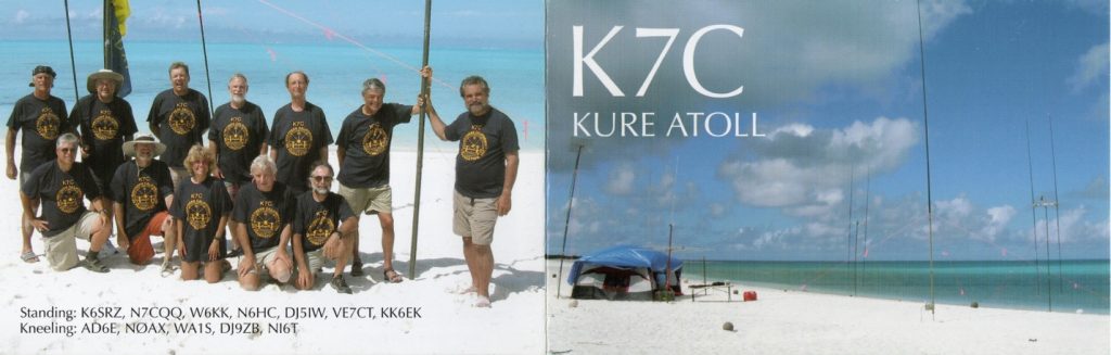 K7C Kure Atoll Ham Radio QSL Card front & back
