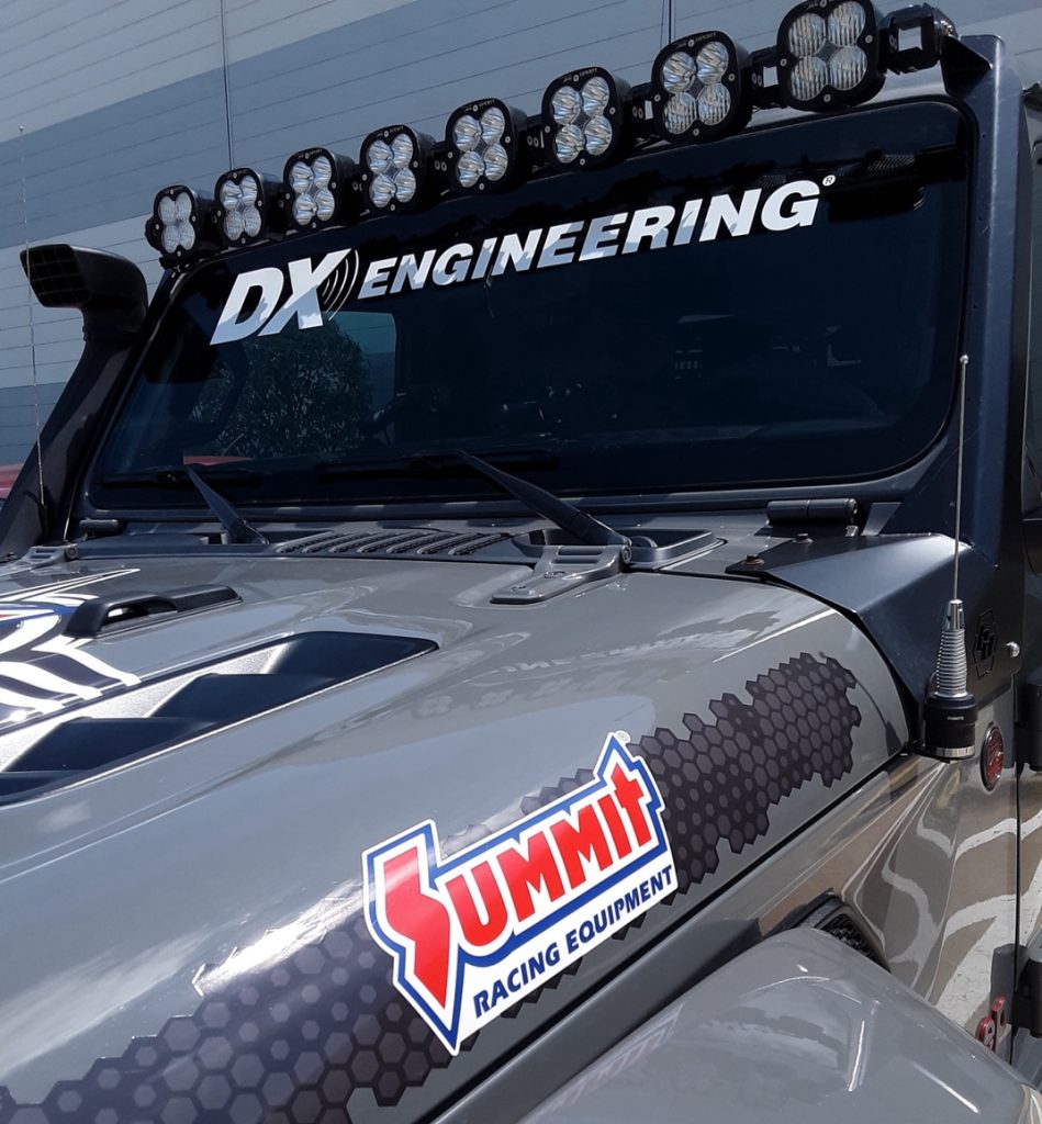 Jeep with DX Engineering & Summit Racing decals