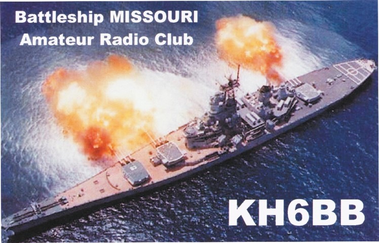 KH6BB Battleship Missouri Ham Radio QSL Card
