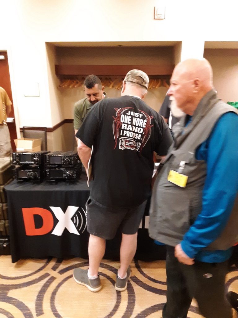 men in ham radio event