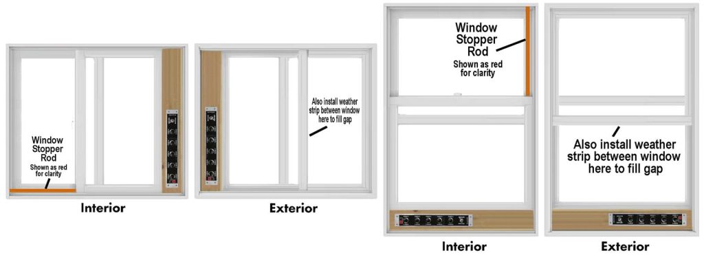 DX Engineering window cable pass-through illustration