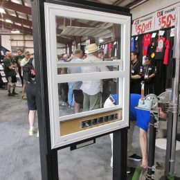 DX Engineering window cable pass-through on display