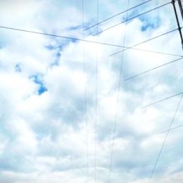 stylized photo of large ham radio antennas