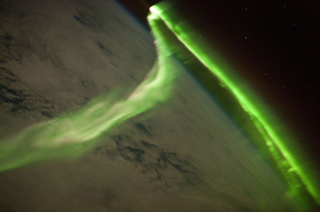 Aurora phenomenon taken from space station