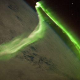 Aurora phenomenon taken from space station