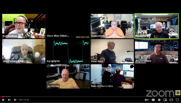 ZOOM meeting screenshot of a ham radio club