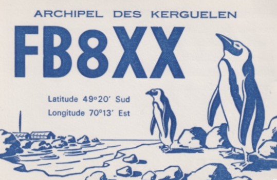 FD8XX Kerhuelen Island Ham Radio QSO Card