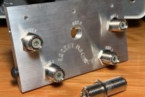 Metal RF Connector bulkhead on table