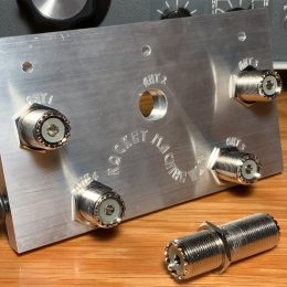 Metal RF Connector bulkhead on table