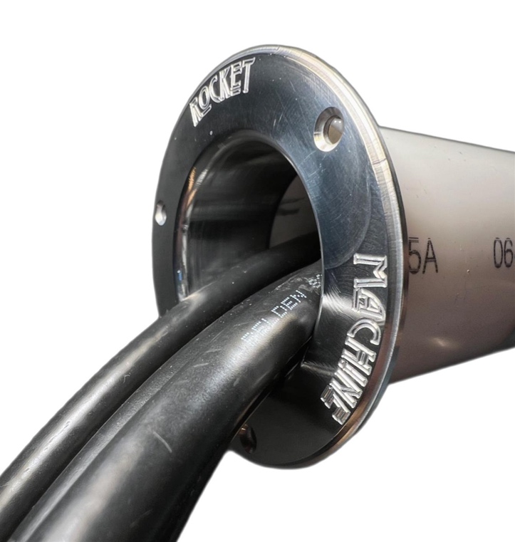 Rocket Machine Cable Ring passthrough in use