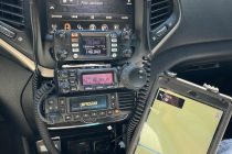 ham radios installed in a vehicle dash