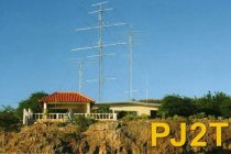 pj2t ham radio qsl card