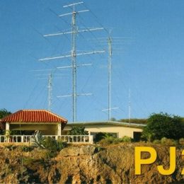 pj2t ham radio qsl card