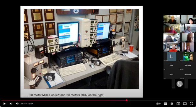 screenshot of a ham radio station in online video meeting