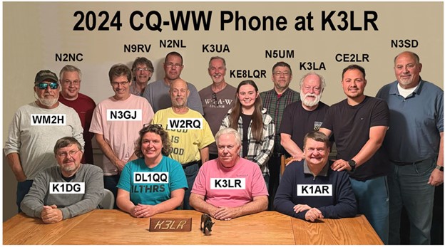 a group of people posing for a photo at a table