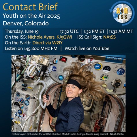 astronaut in space using ham radio