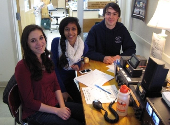 group of young hams at radio station control