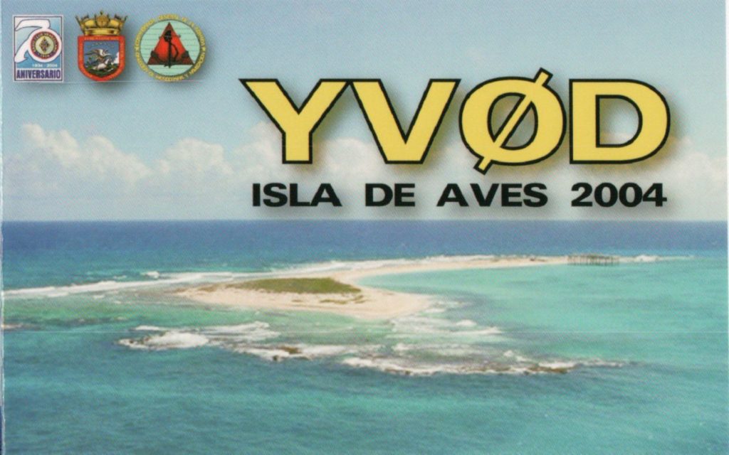 YV0D Aves Island Ham Radio QSL Card