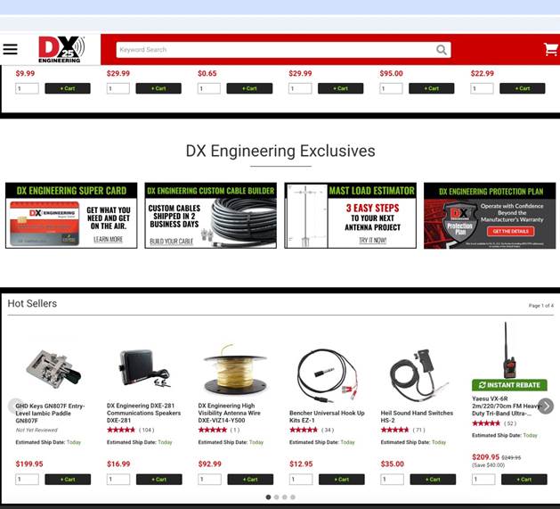 DX Engineering Website Screengrab