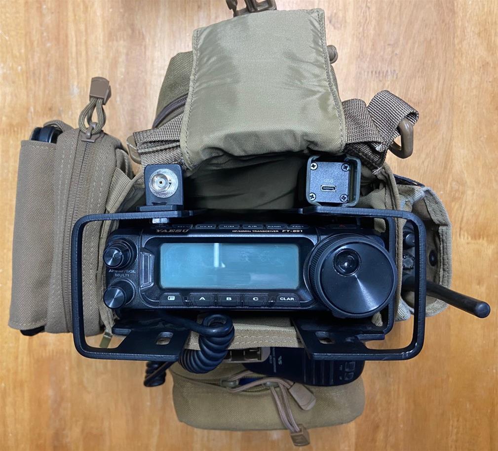 ham radio inside a portable bag