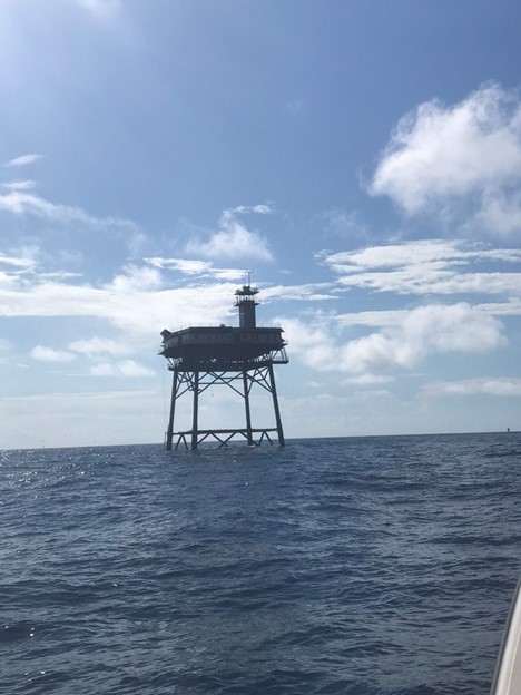 frying pan tower offshore rig in Atlantic ocean