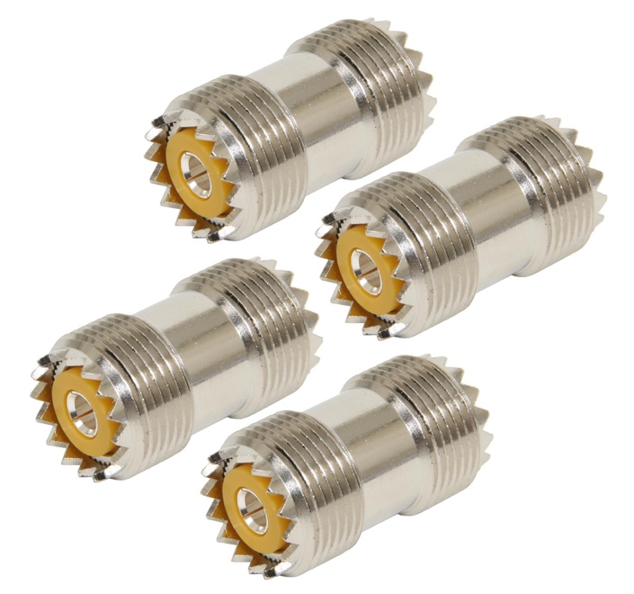 4 female-to-female barrel rf connectors