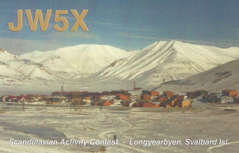 JW5X Ham Radio QSL Card from Svalbard
