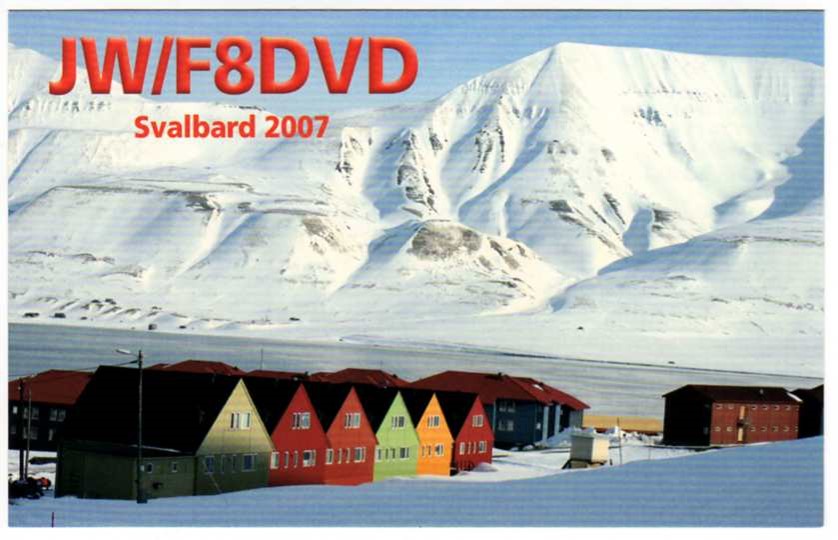 JW/F8DVD Ham Radio QSL Card from Svalbard