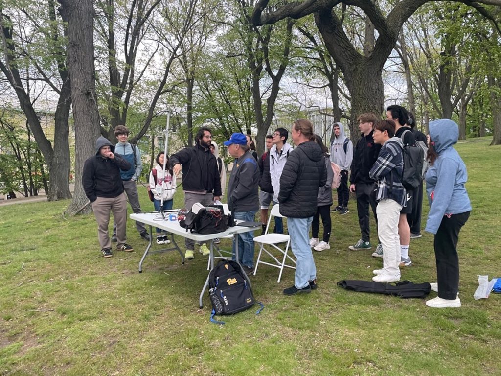 carnegie Mellon ham radio students gathered outside