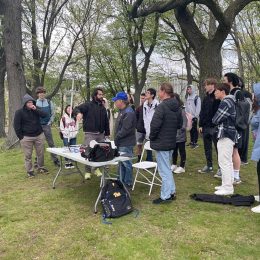 carnegie Mellon ham radio students gathered outside