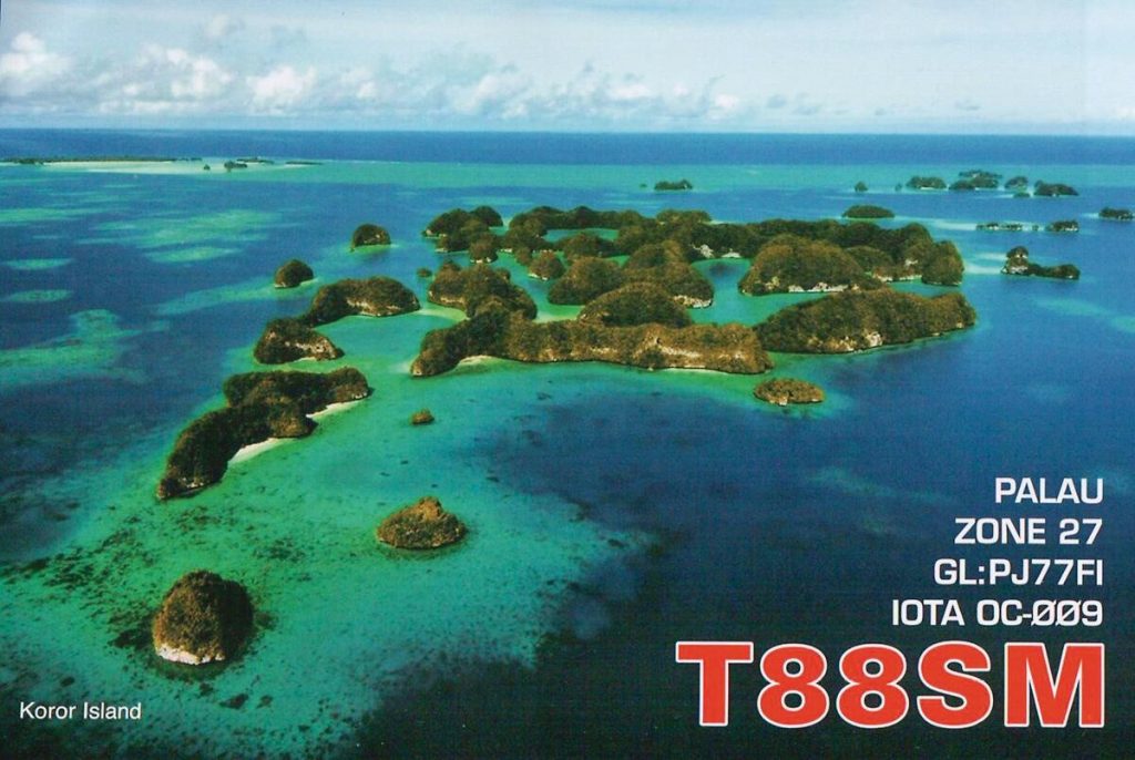 T88SM Palau Island Ham Radio QSL Card