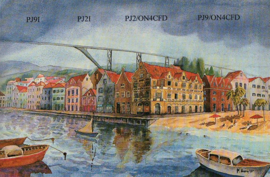 PJ9I Ham Radio QSL Card from Curasao