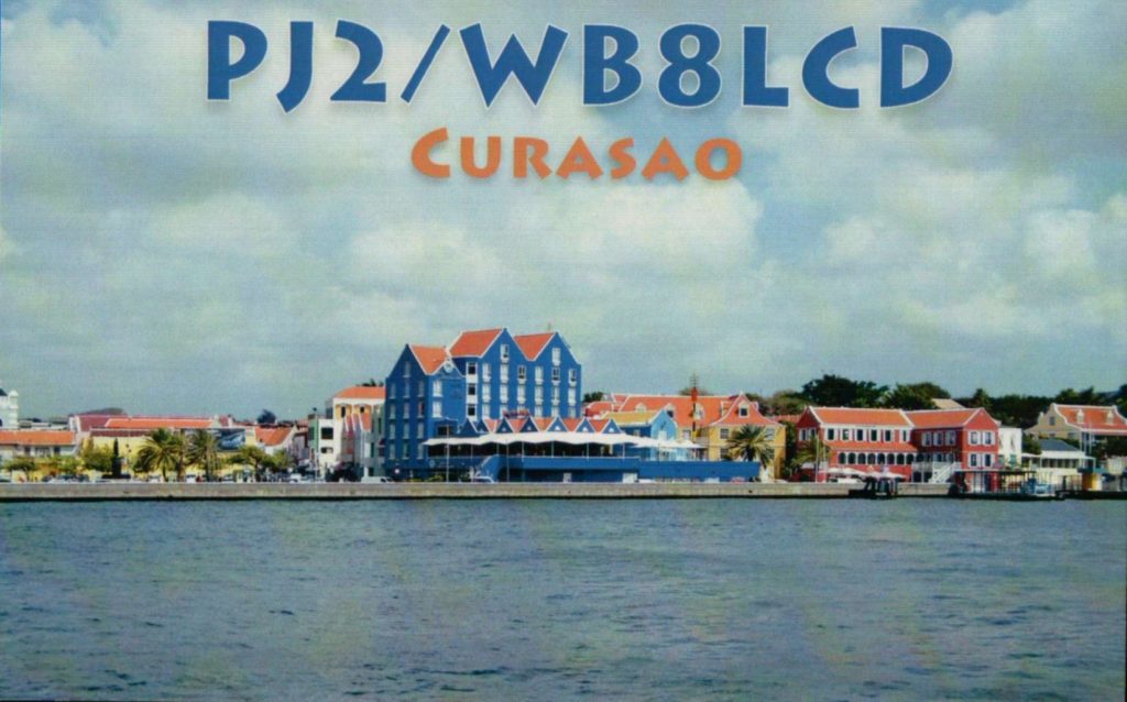 PJ2X/WB8LCD Ham Radio QSL Card from Curasao