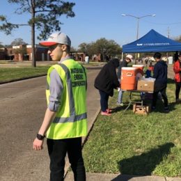 ham radio operator assisting during a marathon race