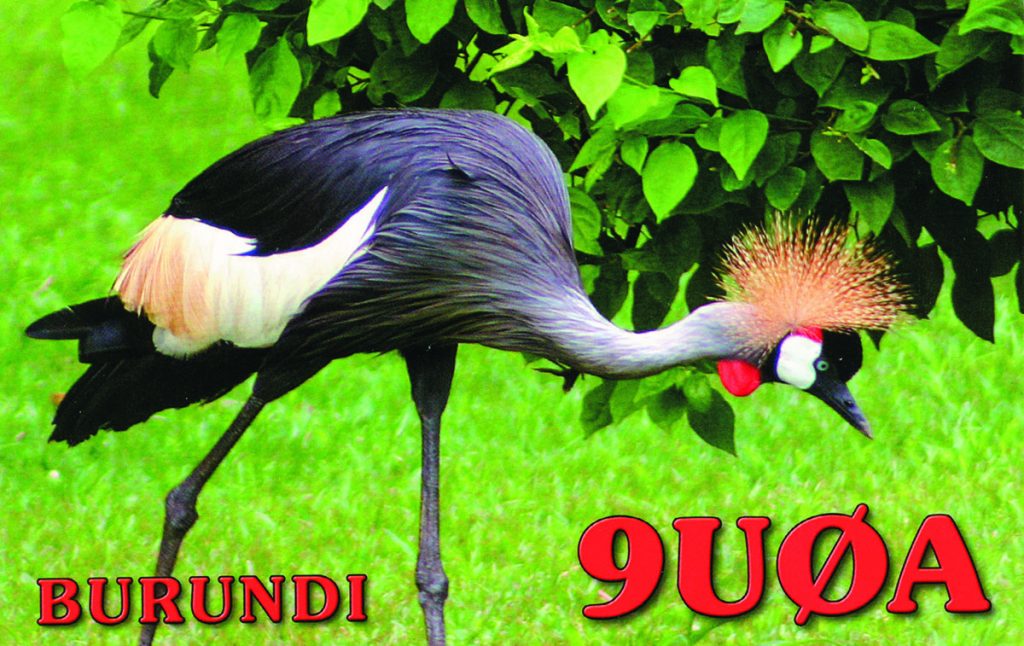 9U0A Ham Radio QSL Card from Burundi