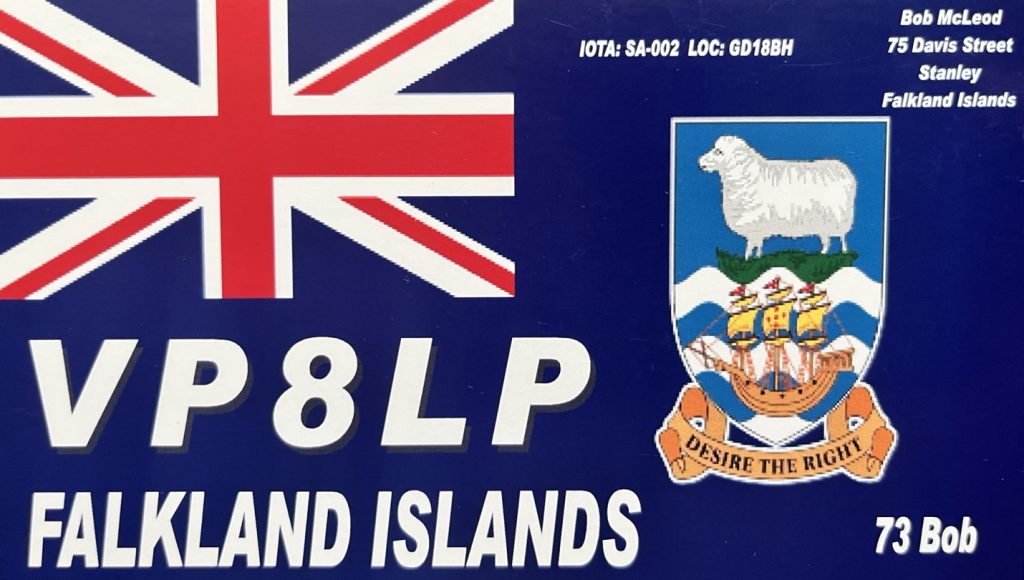 VP8LP Ham Radio QSL Card from the Falkland Islands