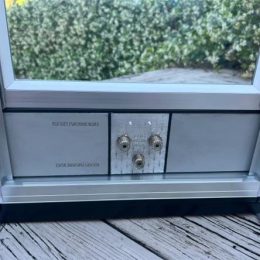 rf connector window pass-through panel installed