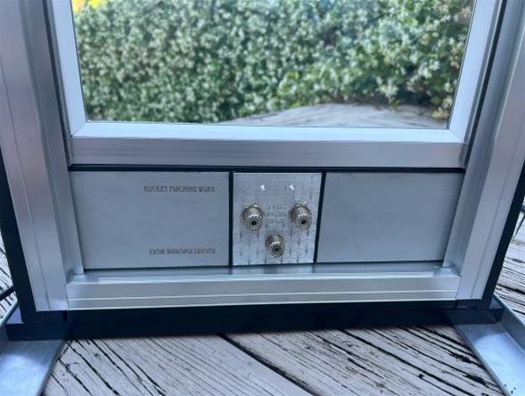 rf connector window pass-through panel installed